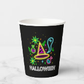 Halloween Neon Look Hat Ghost Web-Party Pappbecher (Vorderseite)