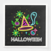 Halloween Neon Look Hat Ghost Web-Party Serviette (Vorderseite)