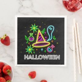 Halloween Neon Look Hat Ghost Web-Party Serviette