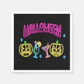 Halloween Neon Look Pumpkin Cocktail Party Serviette (Vorderseite)
