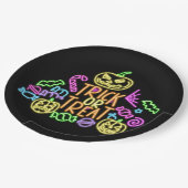 Halloween Neon Look Trick Leckerei Candy Party 9" Pappteller (Schrägansicht)