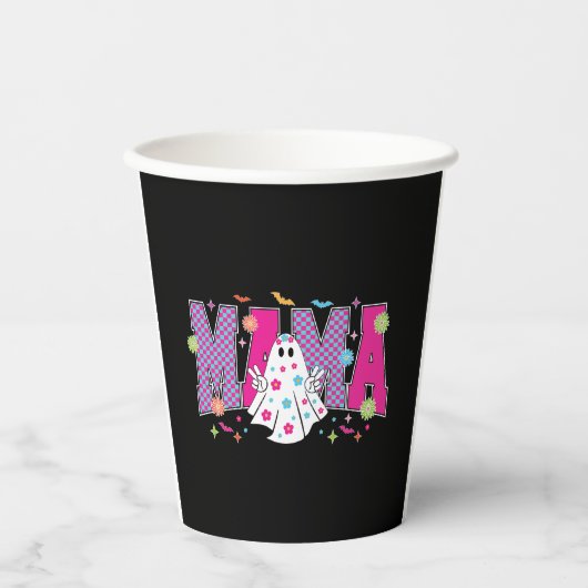 Halloween Neon Mama Mini Pappbecher (Vorderseite)