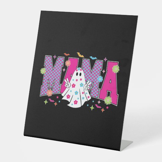 Halloween Neon Mama Mini Sockelschild (Vorderseite)