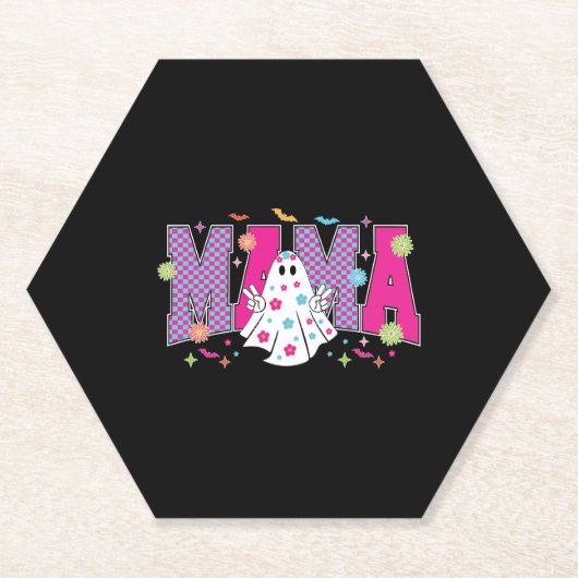 Halloween Neon Mama Mini Untersetzer (Vorderseite)
