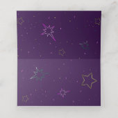 Halloween Neon Pink und Green Glows Skulls Pla Platzkarte (Innenseite Aufgefaltet)