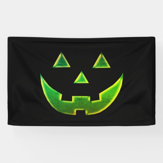 Halloween-Neon-Schwarz-Kürbislaterne-Kürbis Banner (Horizontal)