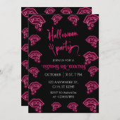 Halloween Neon Vampire Party Einladung (Vorne/Hinten)