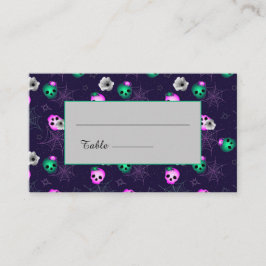 Halloween Neonrosa und grüne Glockenschnecken Platzkarte