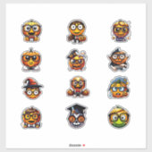 Halloween Nerd Emoji-like Pumpkin Stickers Aufkleber (Blatt)