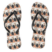 Halloween Neufundland mit Pumpkins Beängstigend Badesandalen (Fußbett)