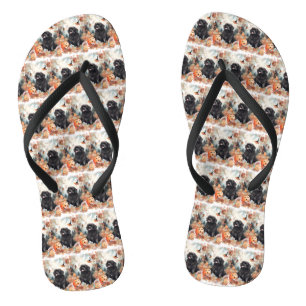 Halloween Neufundland mit Pumpkins Beängstigend Badesandalen