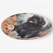 Halloween Neufundland mit Pumpkins Beängstigend Pappteller (Schrägansicht)