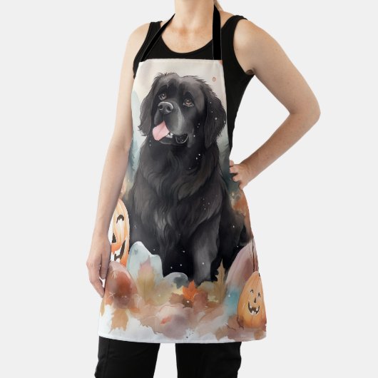 Halloween Neufundland mit Pumpkins Beängstigend Schürze (InSitu)