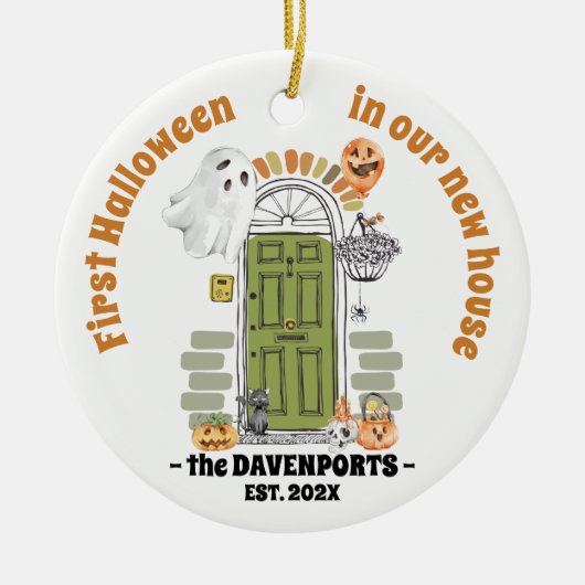 Halloween New Zuhause Family Keramik Ornament (Vorne)