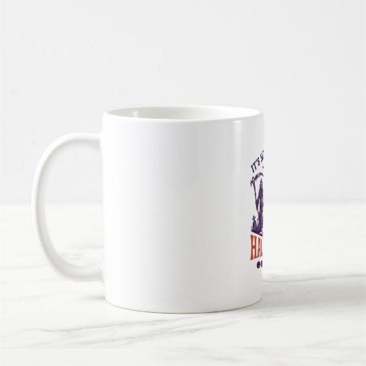 Halloween nicht zu früh Sensenmann Spukhaus Kaffeetasse (Links)