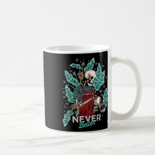 Halloween Nie besser Skeleton trinkt Kaffee Kaffeetasse