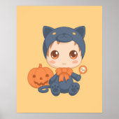 Halloween Niedlich Baby Black Cat Kostüm Poster (Vorne)