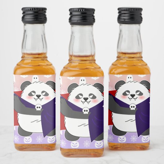 Halloween Niedlich Baby Panda Dracula Vampire Alkoholflaschenetikett (Flaschen)