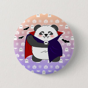 Halloween Niedlich Baby Panda Dracula Vampire Button