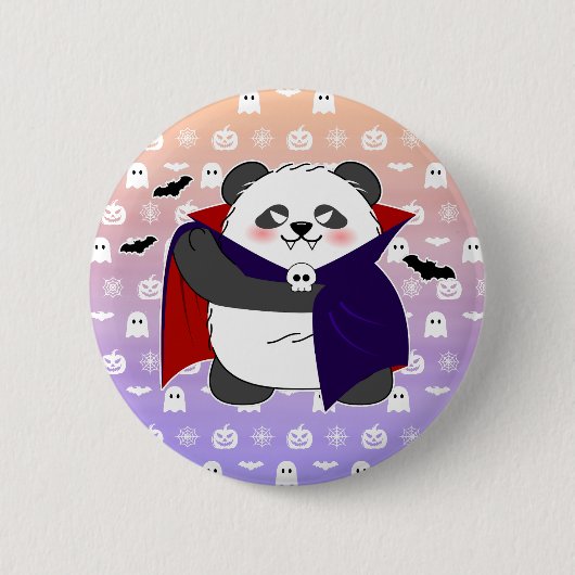 Halloween Niedlich Baby Panda Dracula Vampire Button (Vorderseite)