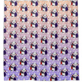 Halloween Niedlich Baby Panda Dracula Vampire Duschvorhang (Vorderseite)