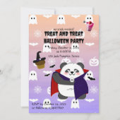 Halloween Niedlich Baby Panda Dracula Vampire Einladung (Vorderseite)