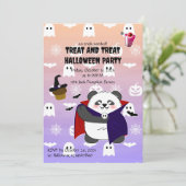 Halloween Niedlich Baby Panda Dracula Vampire Einladung (Stehend Vorderseite)