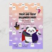 Halloween Niedlich Baby Panda Dracula Vampire Einladung (Vorne/Hinten)