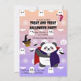 Halloween Niedlich Baby Panda Dracula Vampire Einladung