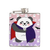 Halloween Niedlich Baby Panda Dracula Vampire Flachmann (Vorderseite)