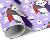 Halloween Niedlich Baby Panda Dracula Vampire Geschenkpapier (Rolleneckpunkt)
