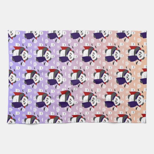 Halloween Niedlich Baby Panda Dracula Vampire Geschirrtuch (Horizontal)