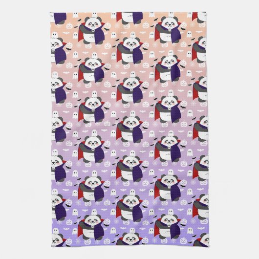 Halloween Niedlich Baby Panda Dracula Vampire Geschirrtuch (Vertikal)