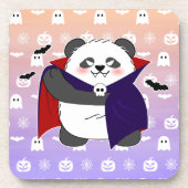 Halloween Niedlich Baby Panda Dracula Vampire Getränkeuntersetzer (Vorderseite)