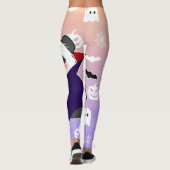 Halloween Niedlich Baby Panda Dracula Vampire Leggings (Rückseite)