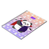 Halloween Niedlich Baby Panda Dracula Vampire Notizblock (Linke Seite)