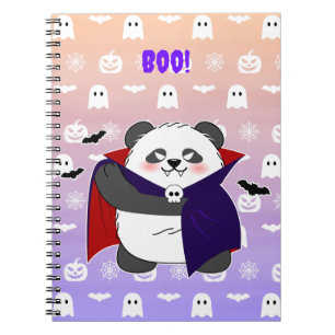 Halloween Niedlich Baby Panda Dracula Vampire Notizblock