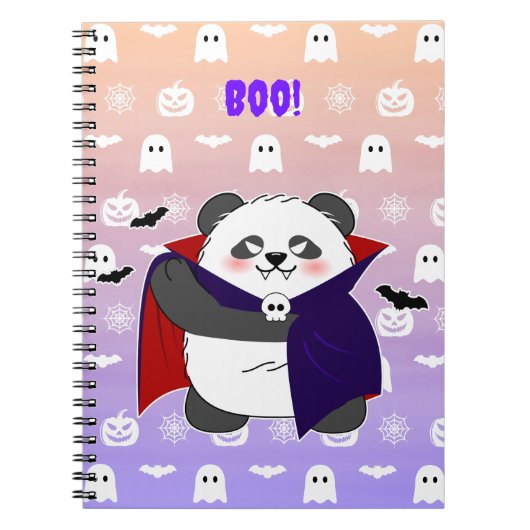 Halloween Niedlich Baby Panda Dracula Vampire Notizblock (Vorderseite)