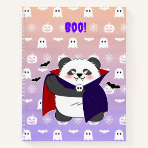 Halloween Niedlich Baby Panda Dracula Vampire Notizblock