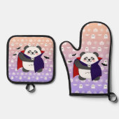 Halloween Niedlich Baby Panda Dracula Vampire Ofenhandschuh & Topflappen-Set (Vorderseite)