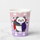 Halloween Niedlich Baby Panda Dracula Vampire Pappbecher (Rückseite)