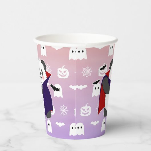 Halloween Niedlich Baby Panda Dracula Vampire Pappbecher (Rechts)