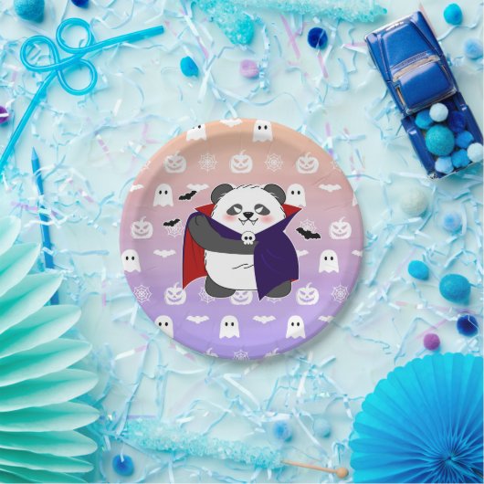 Halloween Niedlich Baby Panda Dracula Vampire Pappteller (Party)