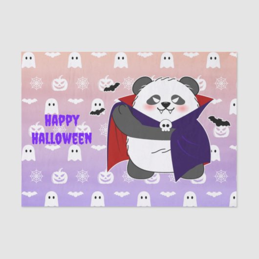 Halloween Niedlich Baby Panda Dracula Vampire Seidenpapier (Vorderseite)