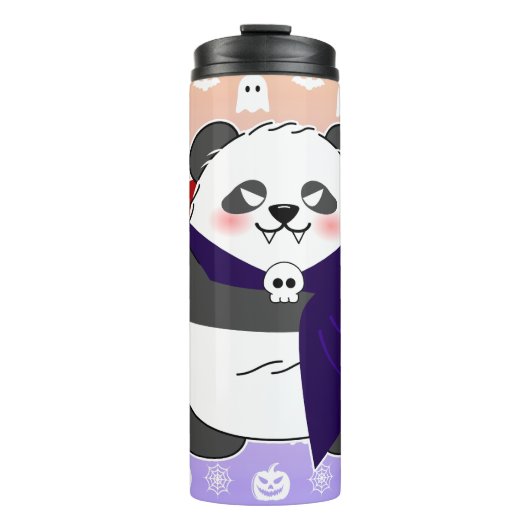 Halloween Niedlich Baby Panda Dracula Vampire Thermosbecher (Vorderseite)