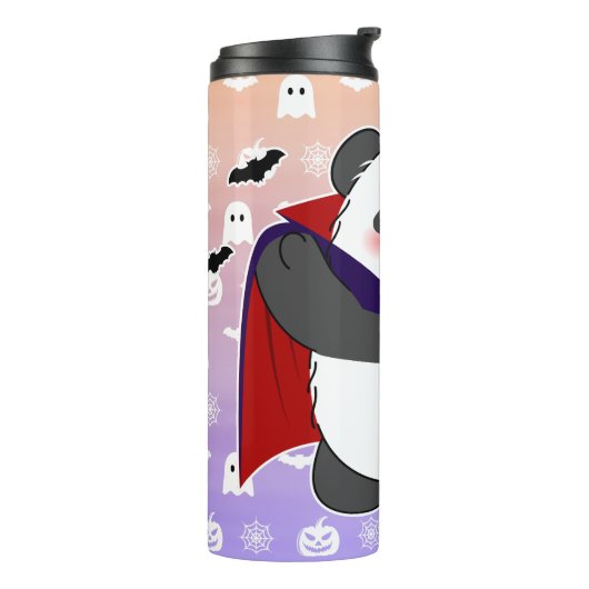 Halloween Niedlich Baby Panda Dracula Vampire Thermosbecher (Nach links gedreht)