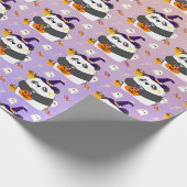 Halloween Niedlich Baby Panda Trick oder Treat Geschenkpapier (Ecke)