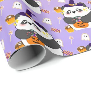 Halloween Niedlich Baby Panda Trick oder Treat Geschenkpapier