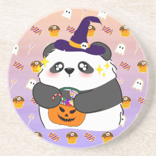 Halloween Niedlich Baby Panda Trick oder Treat Getränkeuntersetzer