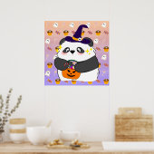 Halloween Niedlich Baby Panda Trick oder Treat Poster (Küche)